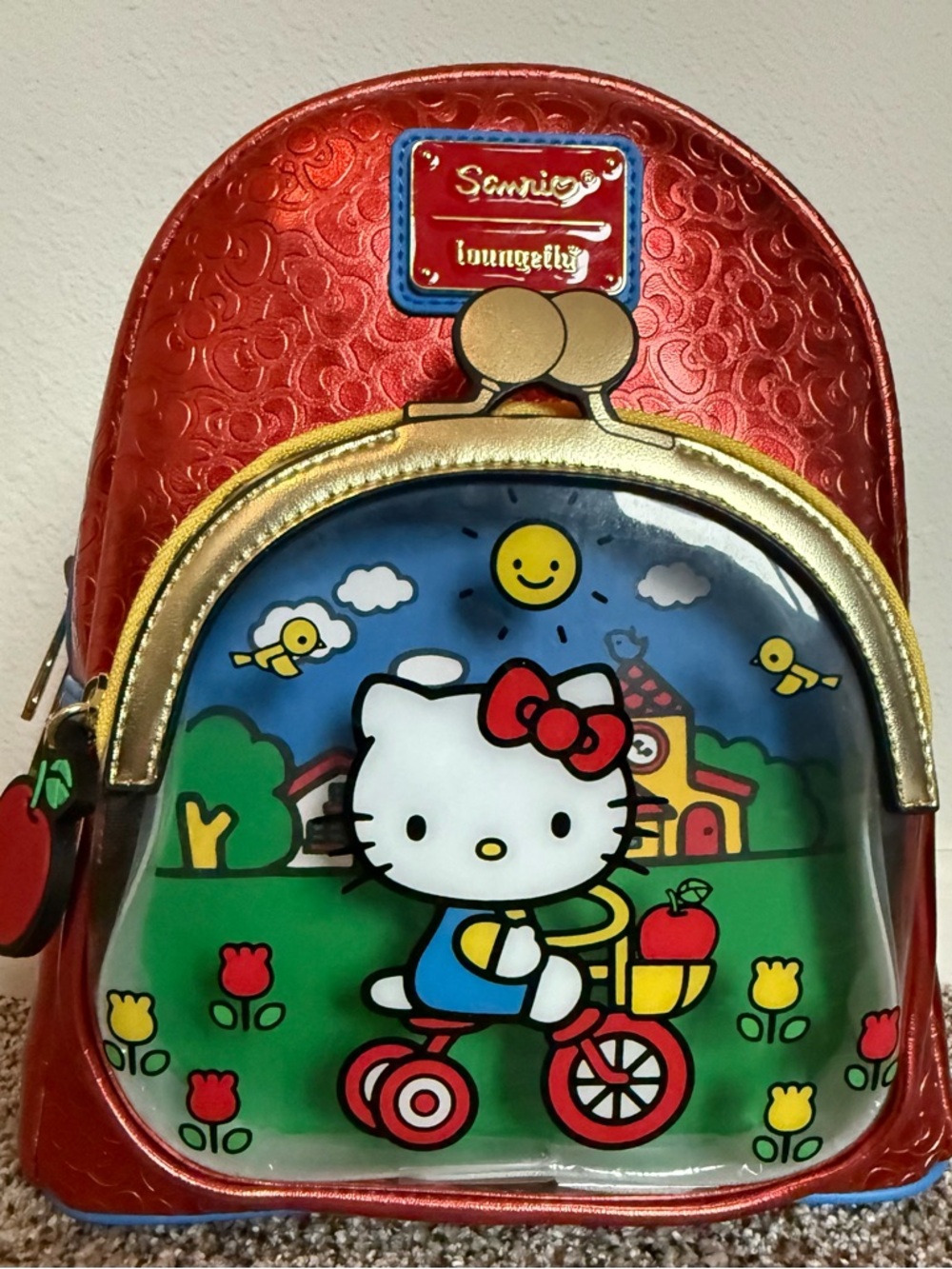 Loungefly Sanrio Hello Kitty Red and Gold Mini Backpack 5Oth anniversary NWT